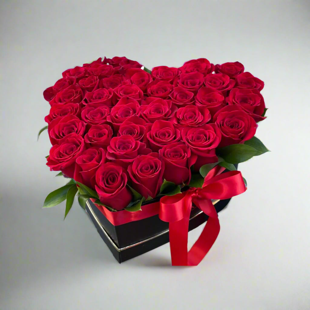 Red Rose Heart Box