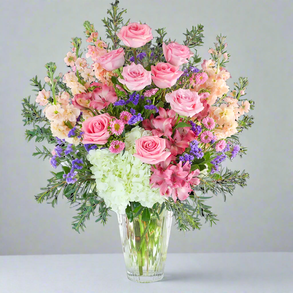 Blushing Beauty in Vase