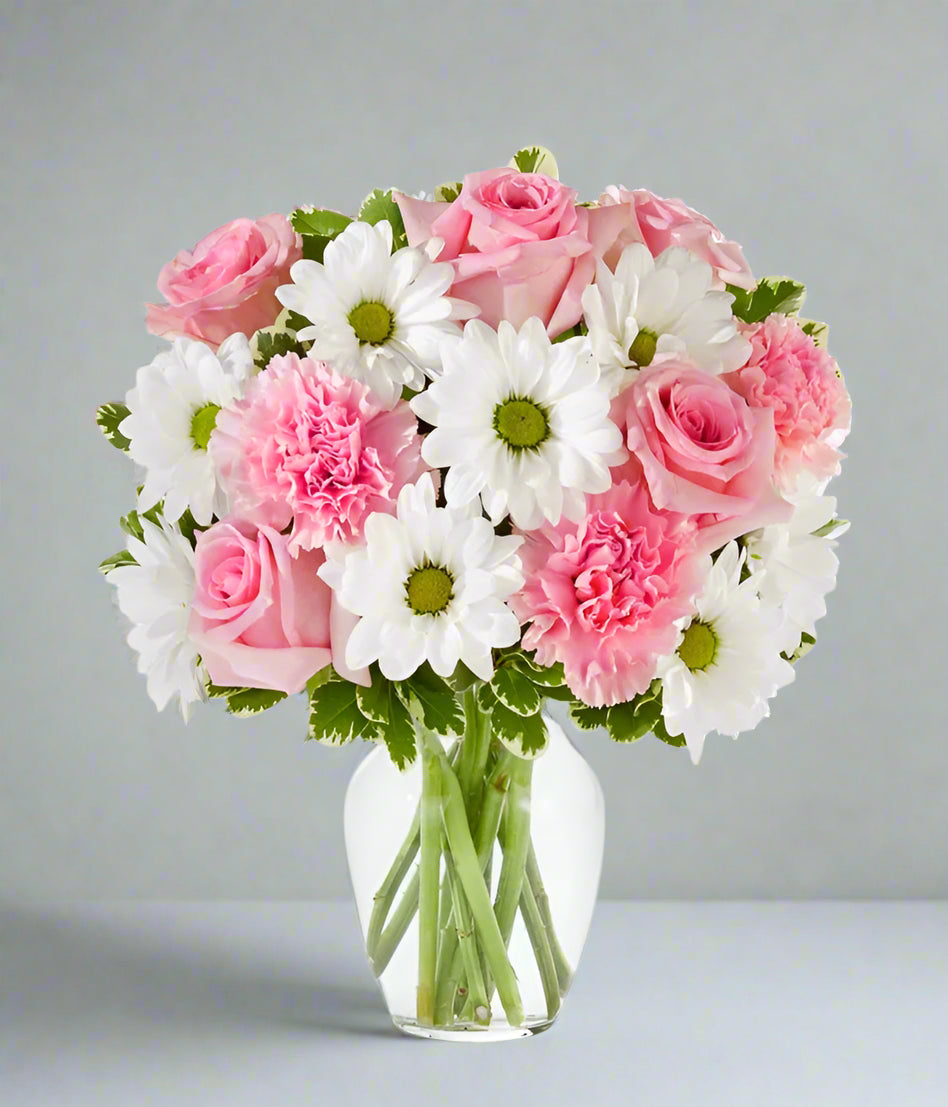 Elegant Pink And White Vase