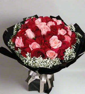 51 Pink and Red Rose Bouquet