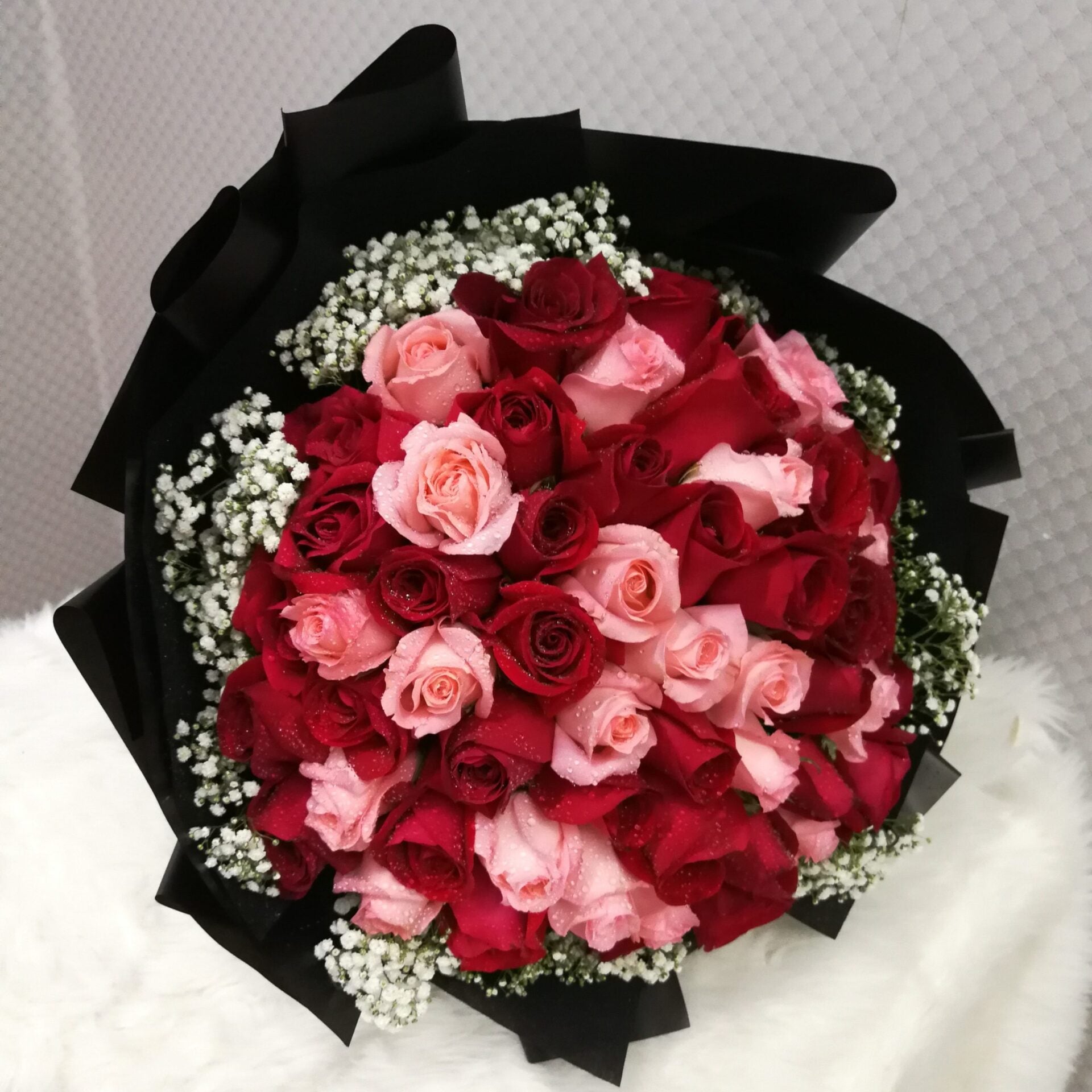51 Pink and Red Rose Bouquet