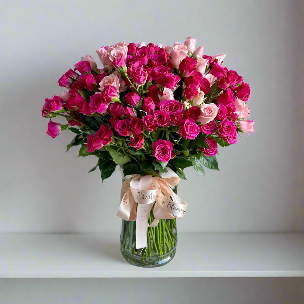 Pink Roses in Vase