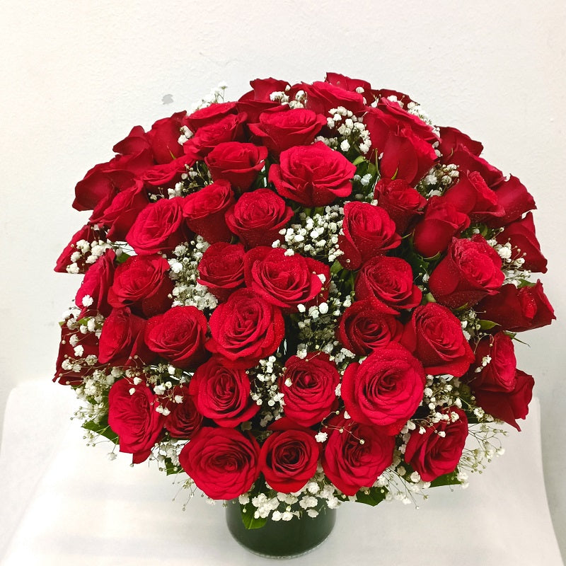 51 Red Rose Arrangement in Vase