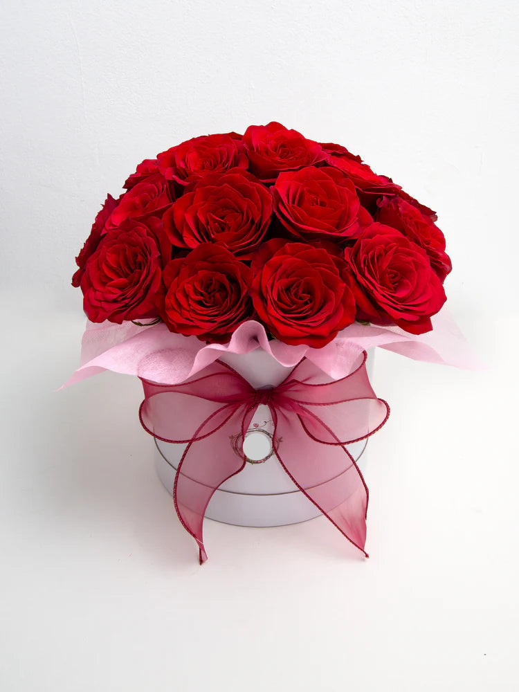 Box- Medium Red Rose Arrangement