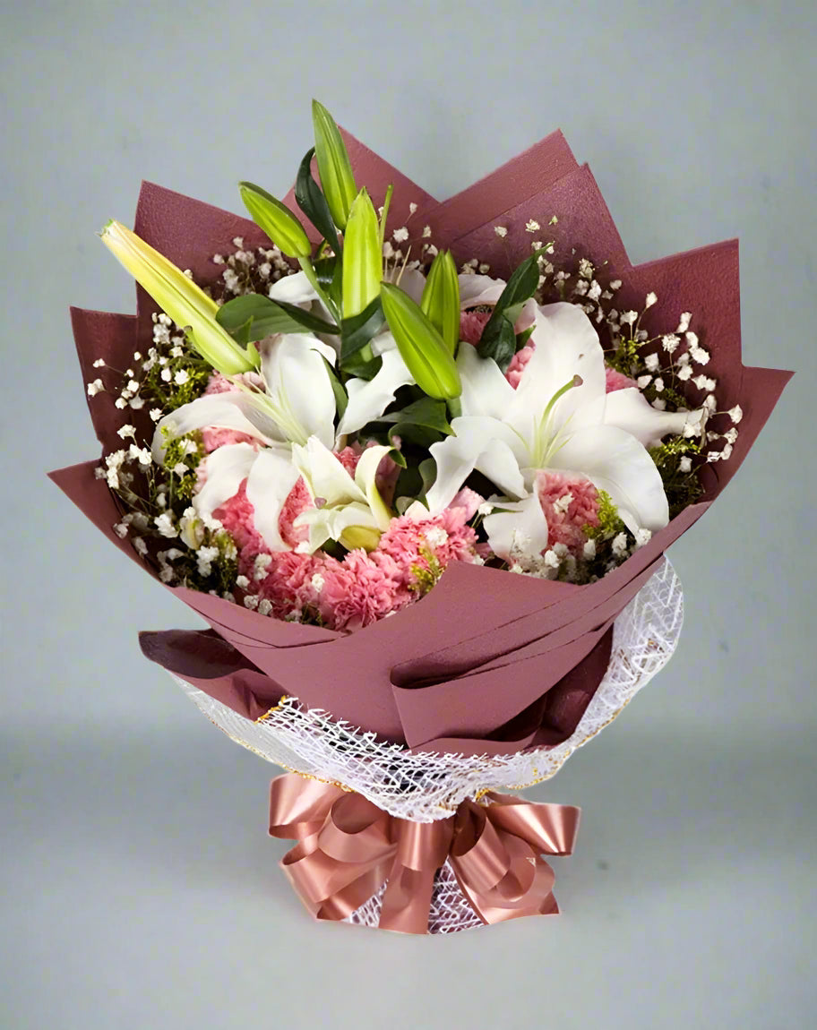 Lily with Pink carnations